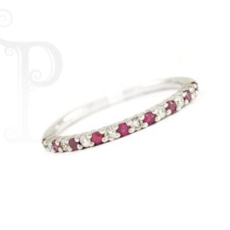 9k White Gold Ruby and Diamond Eternity Ring