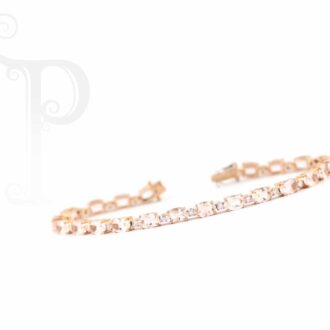 9k Rose Gold Morganite and Diamond Tennis Bracelet
