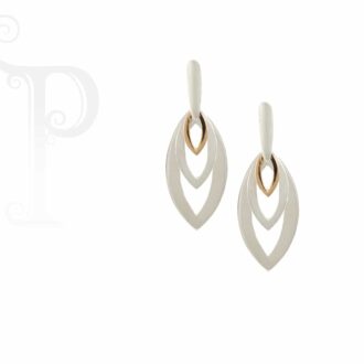 Argentium Silver and 9k Rose Gold Geometric Earrings