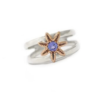 Sterling Silver and 9k Rose Gold 'Kirsty' Daisy Ring