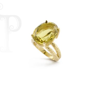 14k Yellow Gold Lemon Quartz Ring