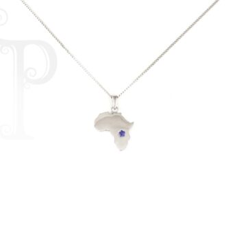 9k White Gold Africa Tanzanite with Daisy Cut-out Pendant