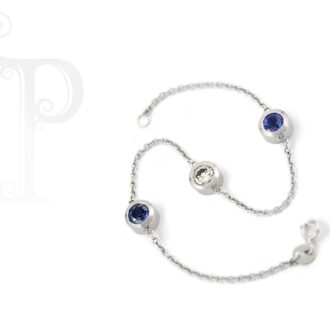 18k White Gold Sapphire and Diamond Bracelet