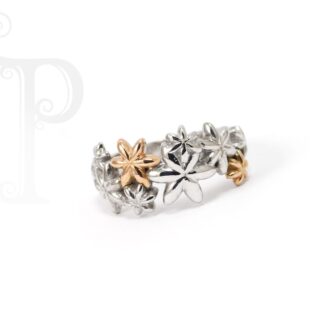 18k White and Rose Gold 'Bernadette' Daisy Eternity Ring