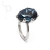 9K White Gold & London Blue Topaz Pear Shape Ring - Image 3