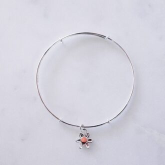Single Daisy Charm Bangle