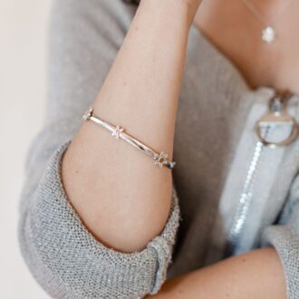 Silver Daisy-Scatter Bangle