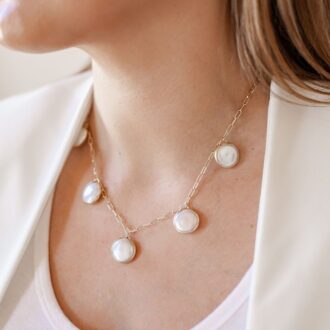 Elegant Freshwater Multiple-Disk Necklace