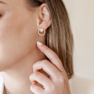 Halo Freshwater Pearl Stud Earrings